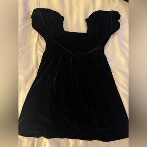 Crewcuts J.Crew Girls Puff Sleeve Black Velvet Party Dress Size 8